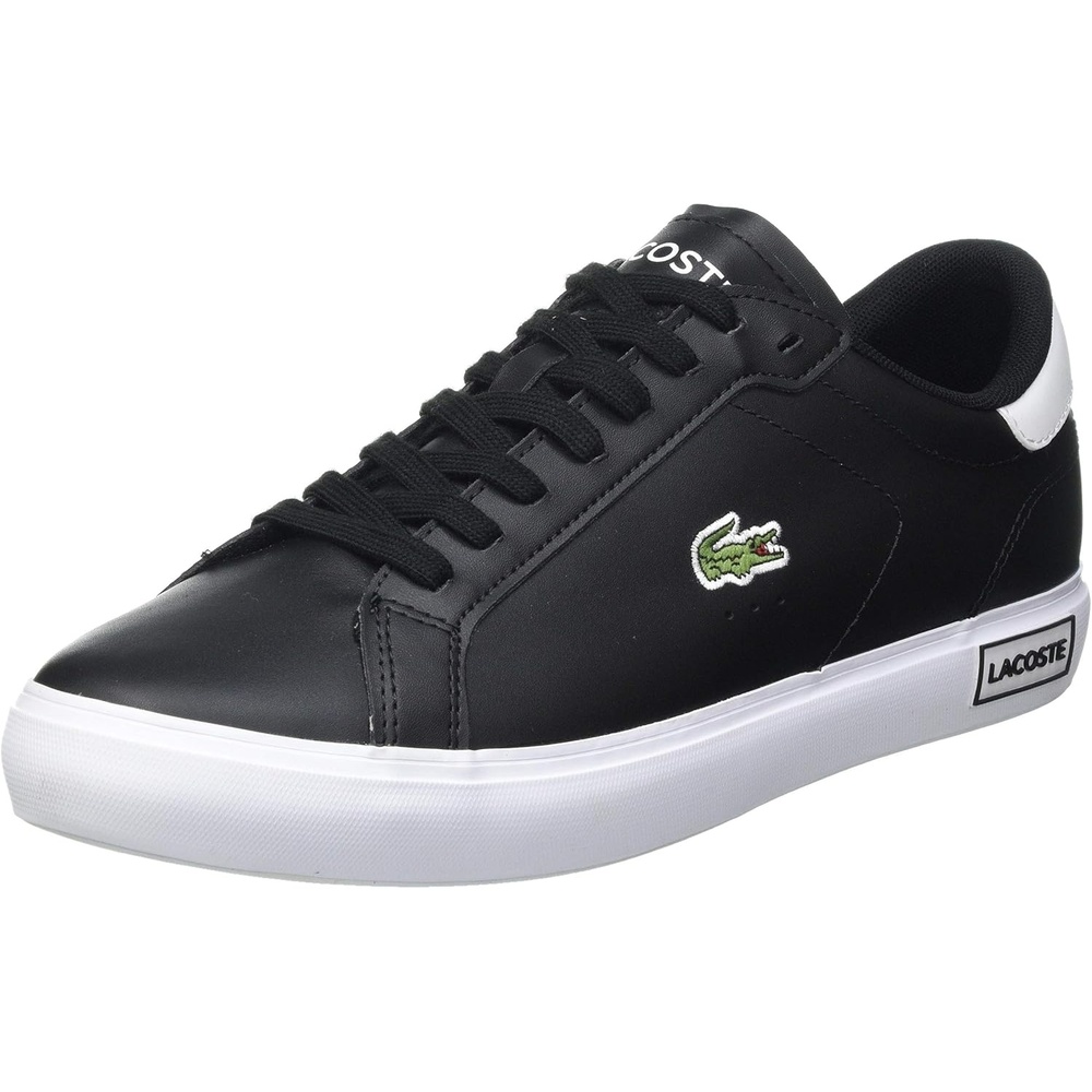 image:imageLacoste Mens Powercourt Leather SneakersBlk Wht