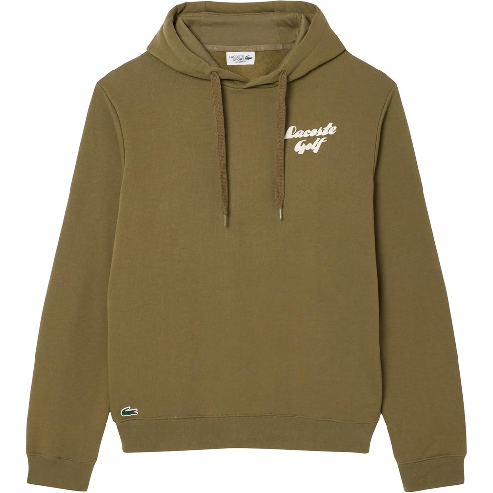 image:imageLacoste Mens Printed Fleece Golf HoodieOlive