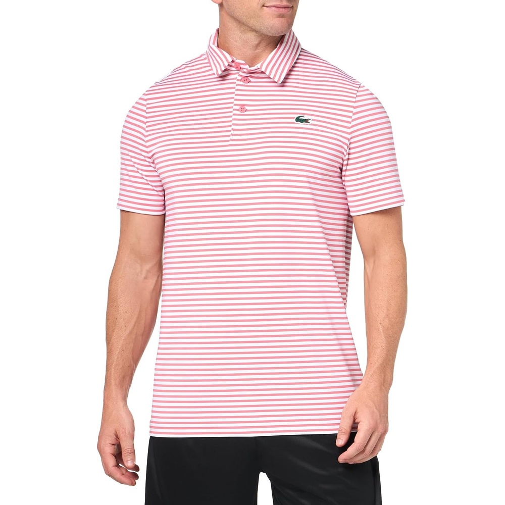 image:imageLacoste Mens Regular Fit UV Protect Collar Logo Golf Polo ShirtAliceWhite