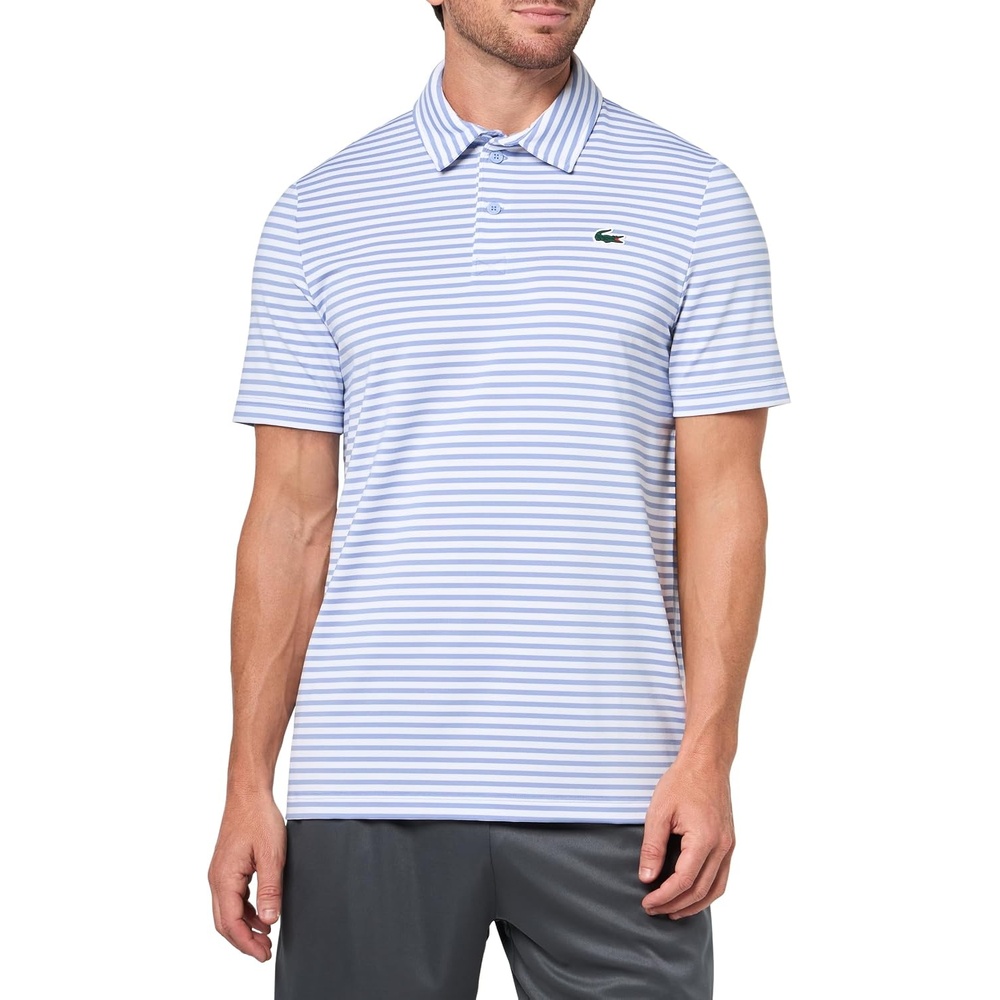 image:imageLacoste Mens Regular Fit UV Protect Collar Logo Golf Polo ShirtDelphiniumWhite