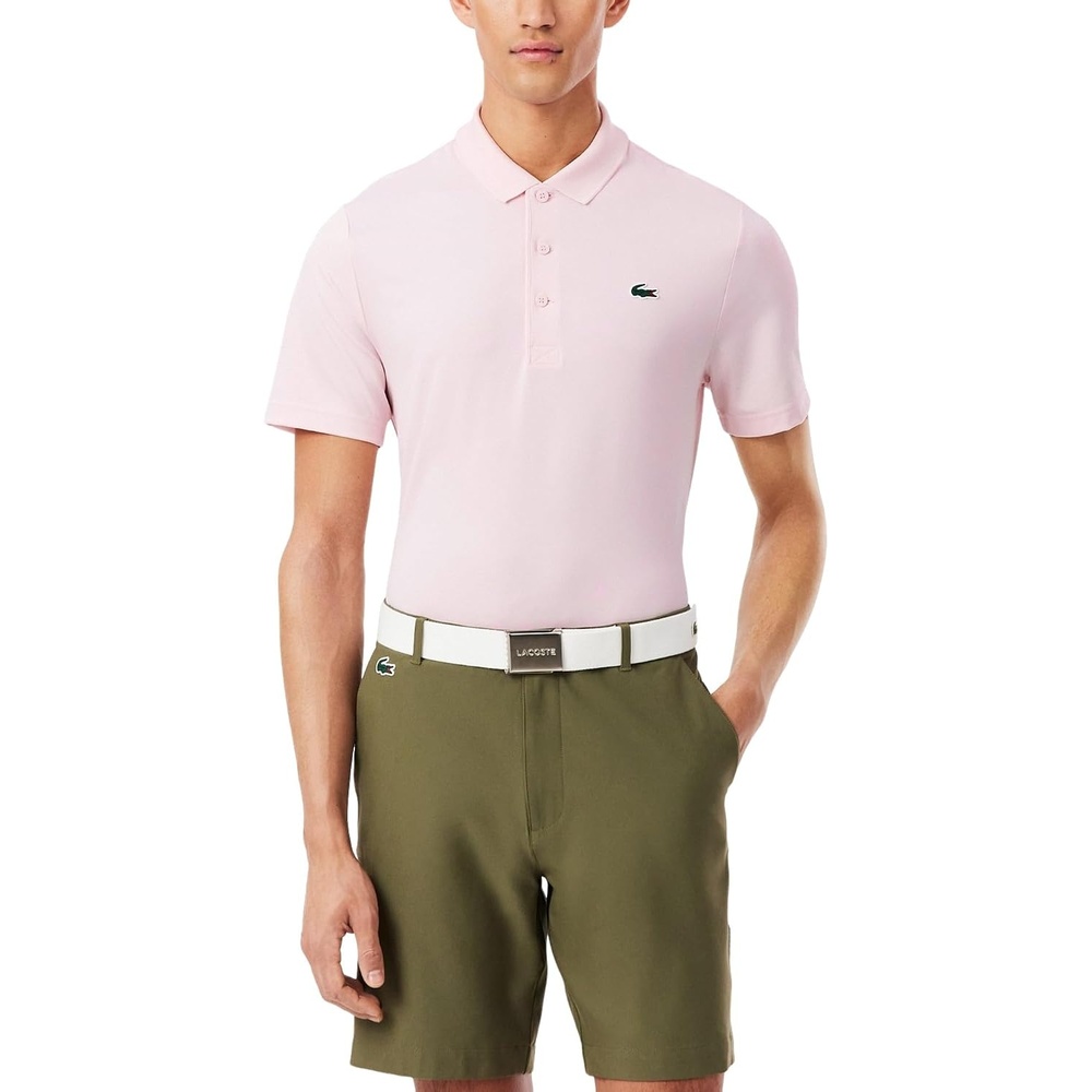 image:imageLacoste Mens Regular Fit UV Protect Collar Logo Golf Polo ShirtFlamingo