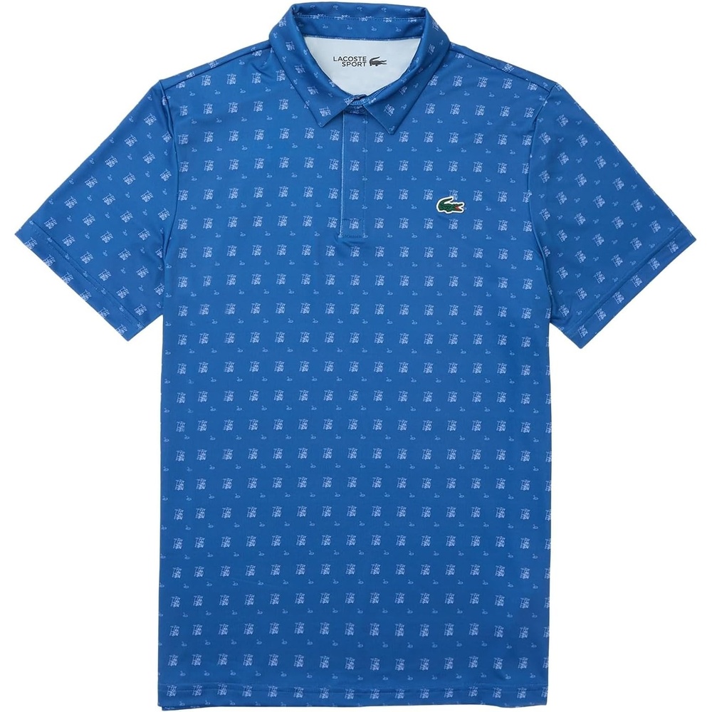 image:imageLacoste Mens Regular Fit UV Protect Collar Logo Golf Polo ShirtFrance BlueDelphinium