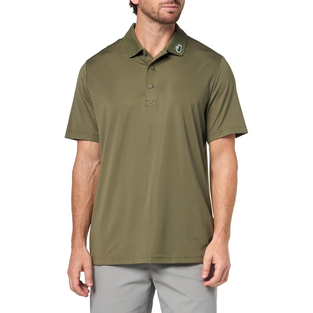 image:imageLacoste Mens Regular Fit UV Protect Collar Logo Golf Polo ShirtNew Olive