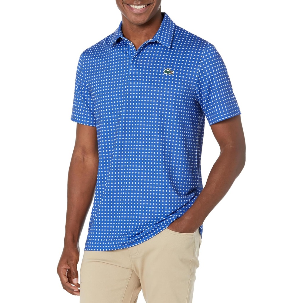 image:imageLacoste Mens Regular Fit UV Protect Golf Polo ShirtCobaltFlour