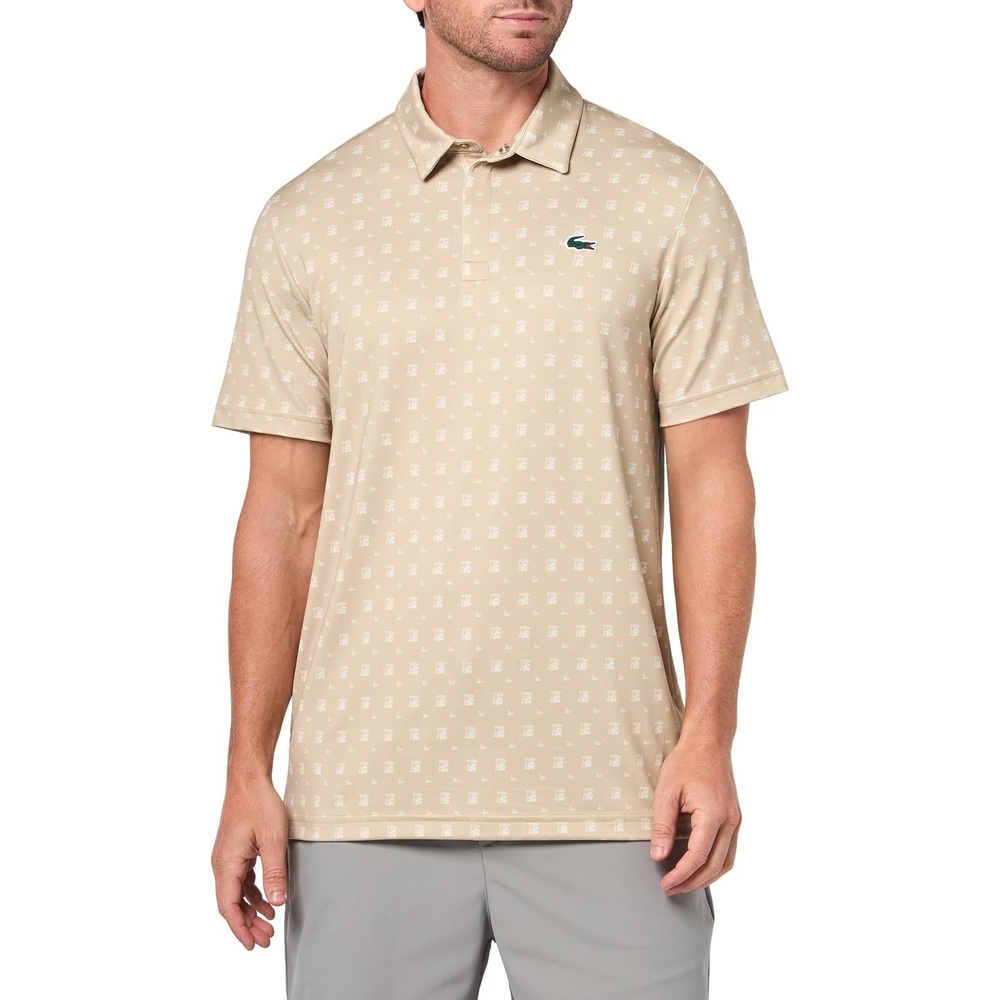 image:imageLacoste Mens Regular Fit UV Protect Golf Polo ShirtVienneseVienneseFlour