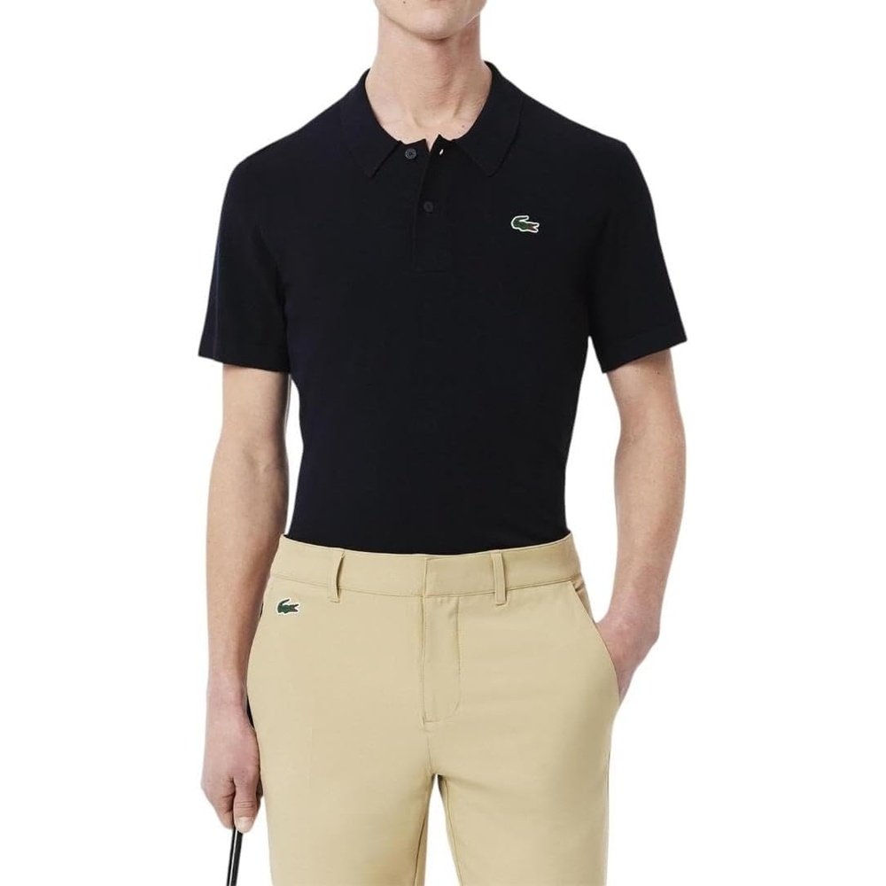 image:imageLacoste Mens Short Sleeved Polo Collar Golf SweaterNavy Blue