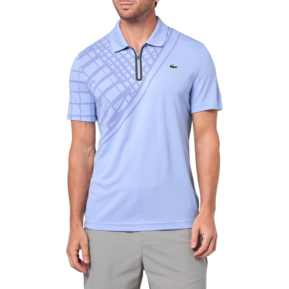 image:imageLacoste Mens Sport UltraDry Printed Slim Fit Tennis PoloDelphinium