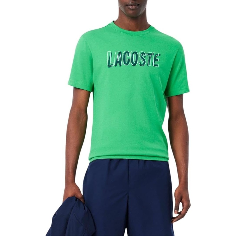 image:imageLacoste Mens Ultra Dry Printed TShirtBright Green Lacoste Print