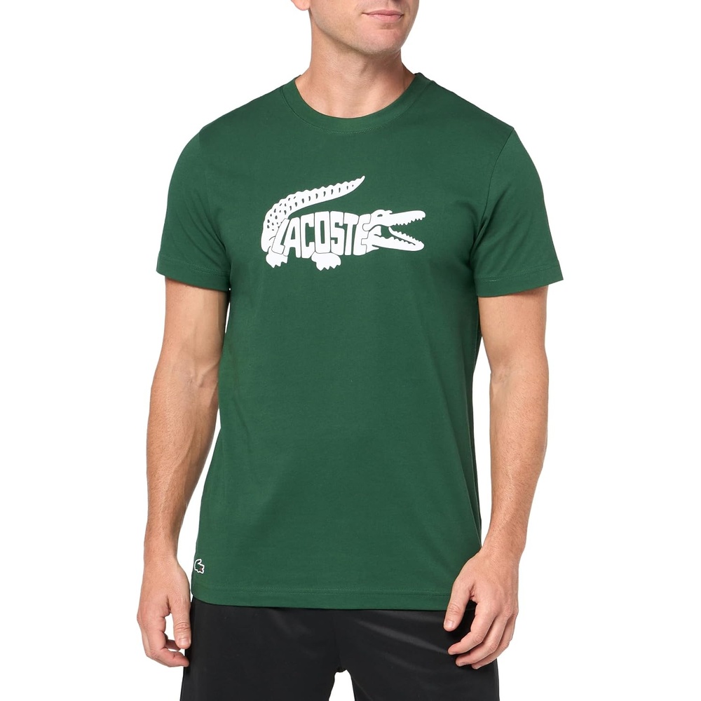image:imageLacoste Mens Ultra Dry Printed TShirtGreenWhite