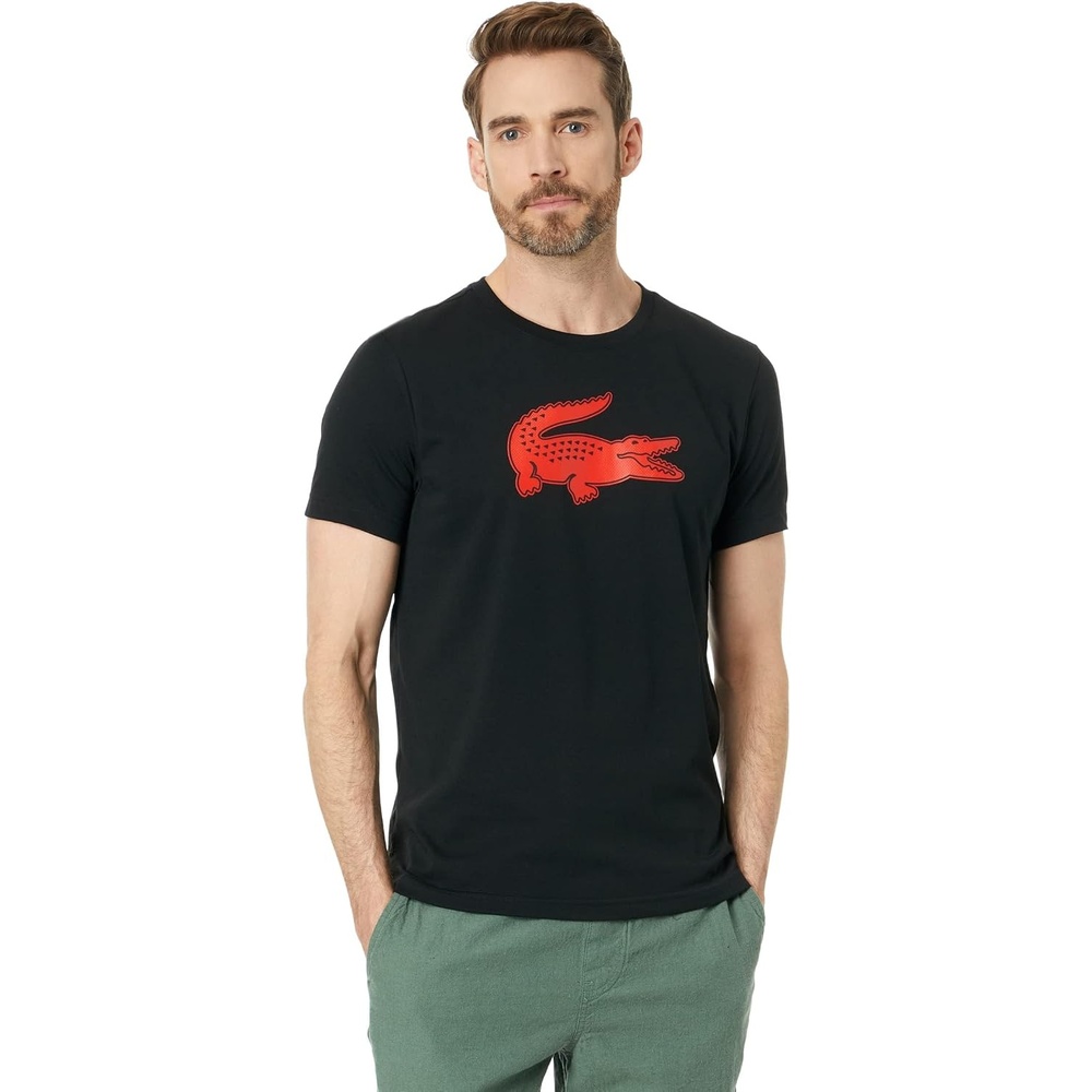 image:imageLacoste Mens Ultra Dry XXL Logo Sport TshirtBlackCorrida