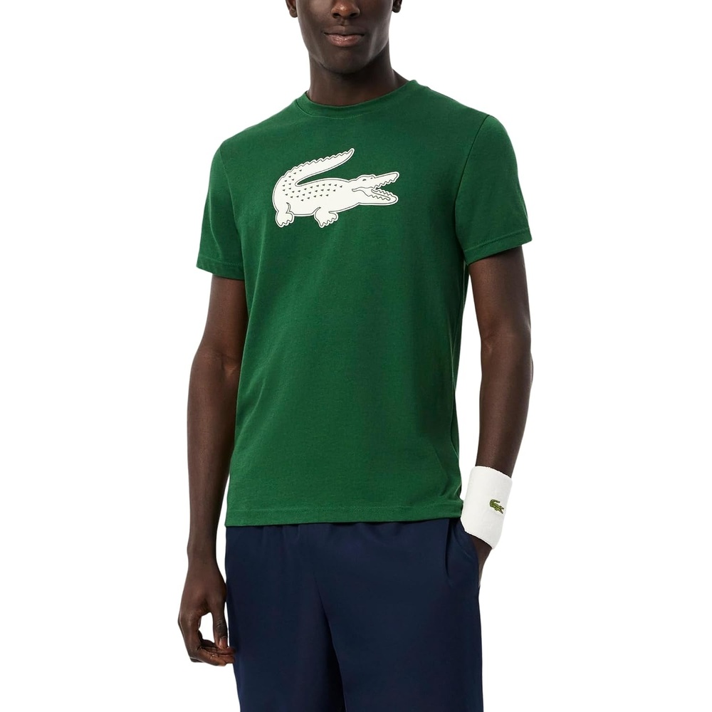 image:imageLacoste Mens Ultra Dry XXL Logo Sport TshirtGreenFlour