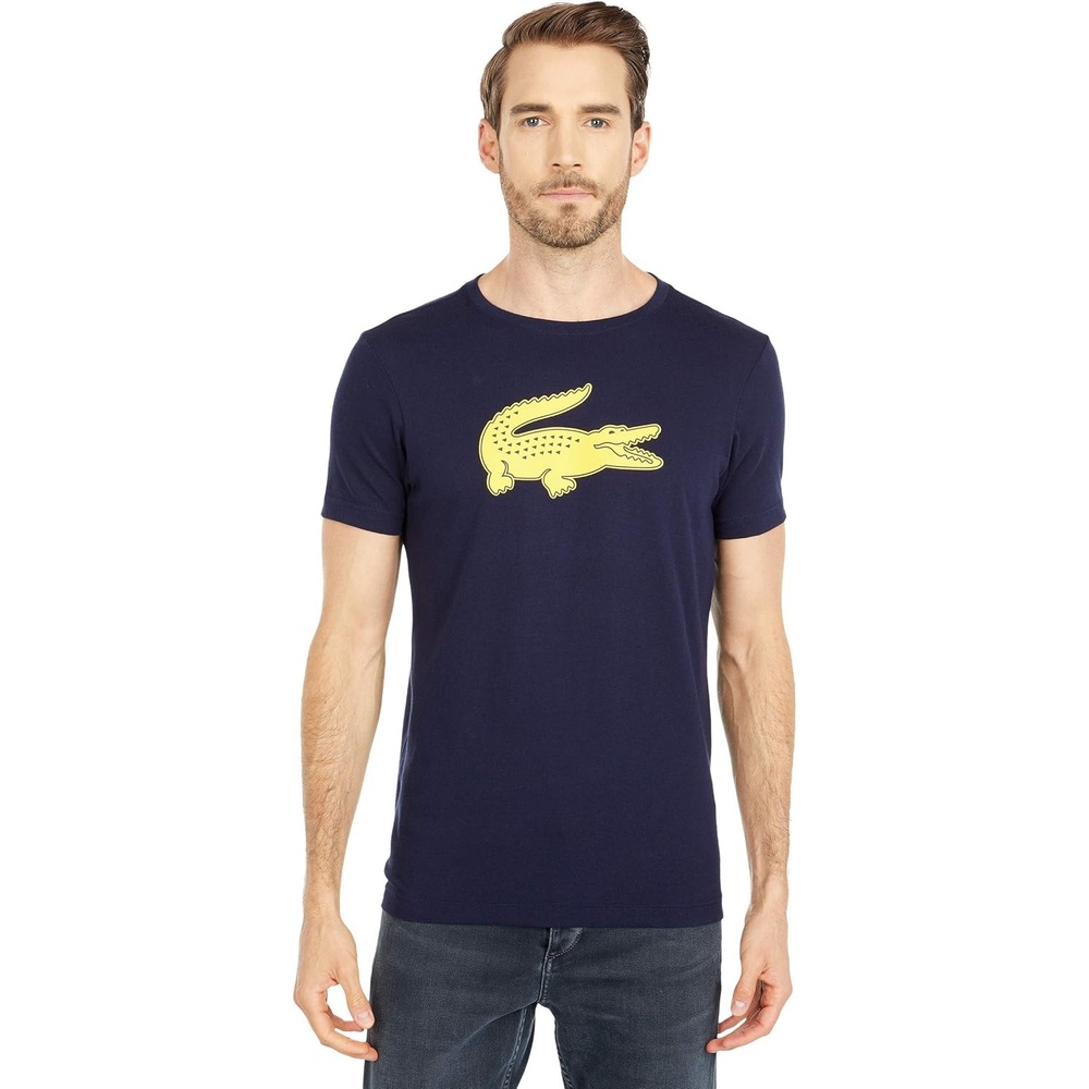 image:imageLacoste Mens Ultra Dry XXL Logo Sport TshirtNavy BlueWasp