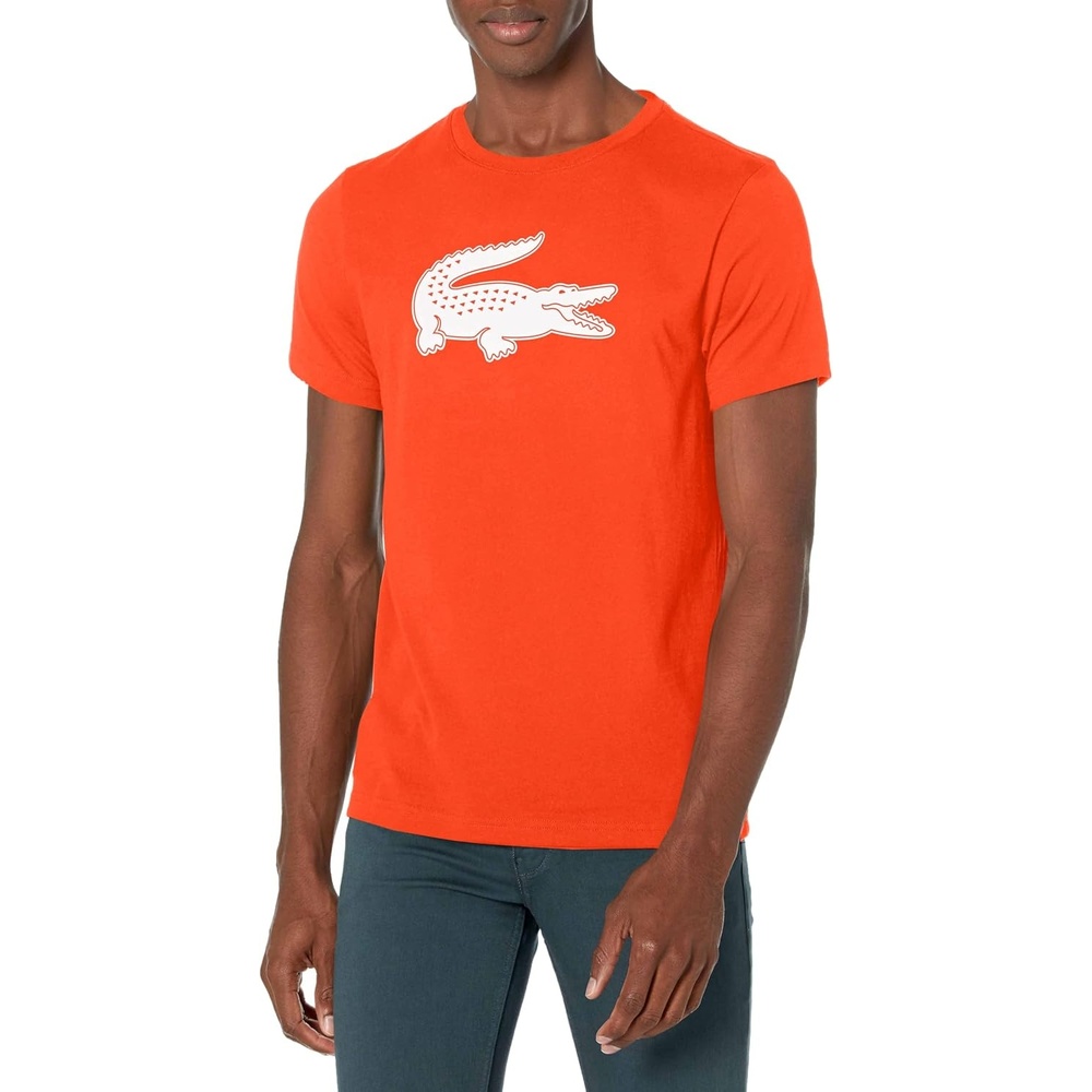 image:imageLacoste Mens Ultra Dry XXL Logo Sport TshirtSunriseWhite