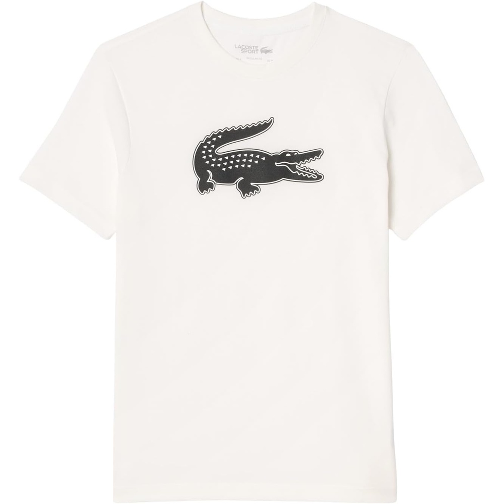 image:imageLacoste Mens Ultra Dry XXL Logo Sport TshirtWhiteBlack