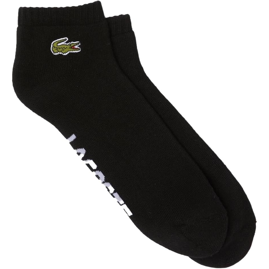 image:imageLacoste Unisex Adult Graphic Ankle SocksBlack  White