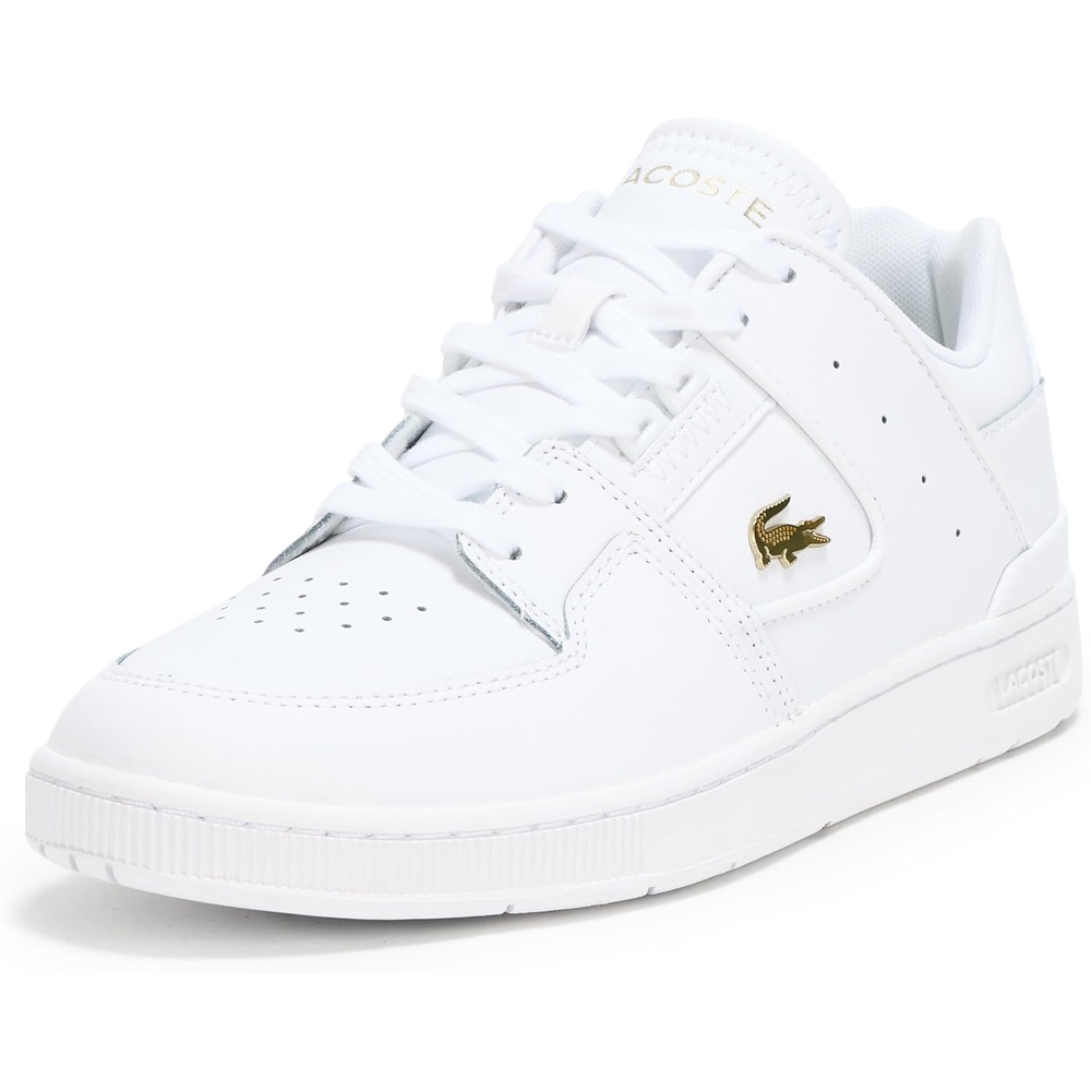 image:imageLacoste Womens Court Cage Leather SneakersWhiteGold