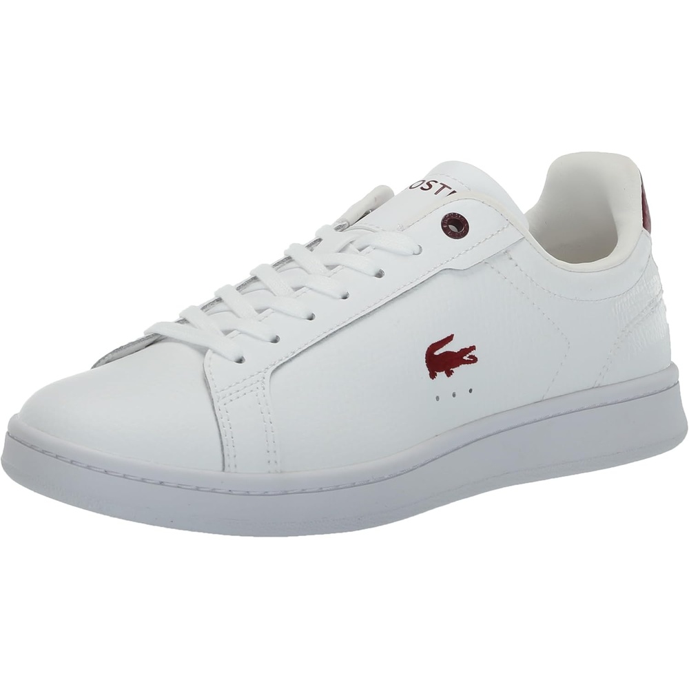 image:imageLacoste Womens Lacoste Carnaby Leather TrainersWhiteBurgundy