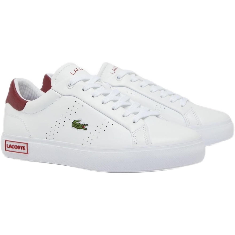 image:imageLacoste Womens Powercourt SneakersWhiteBurgundy