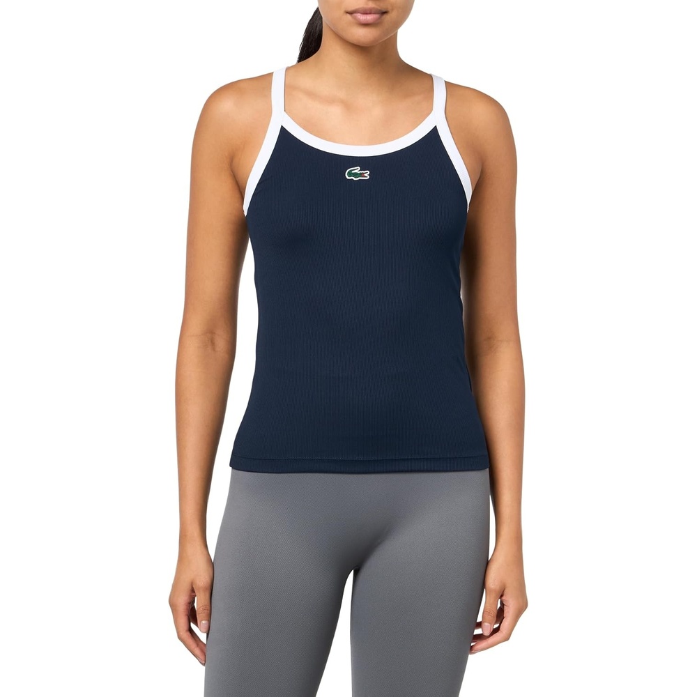 image:imageLacoste Womens Rib Sport Tank TopNavy Blue White