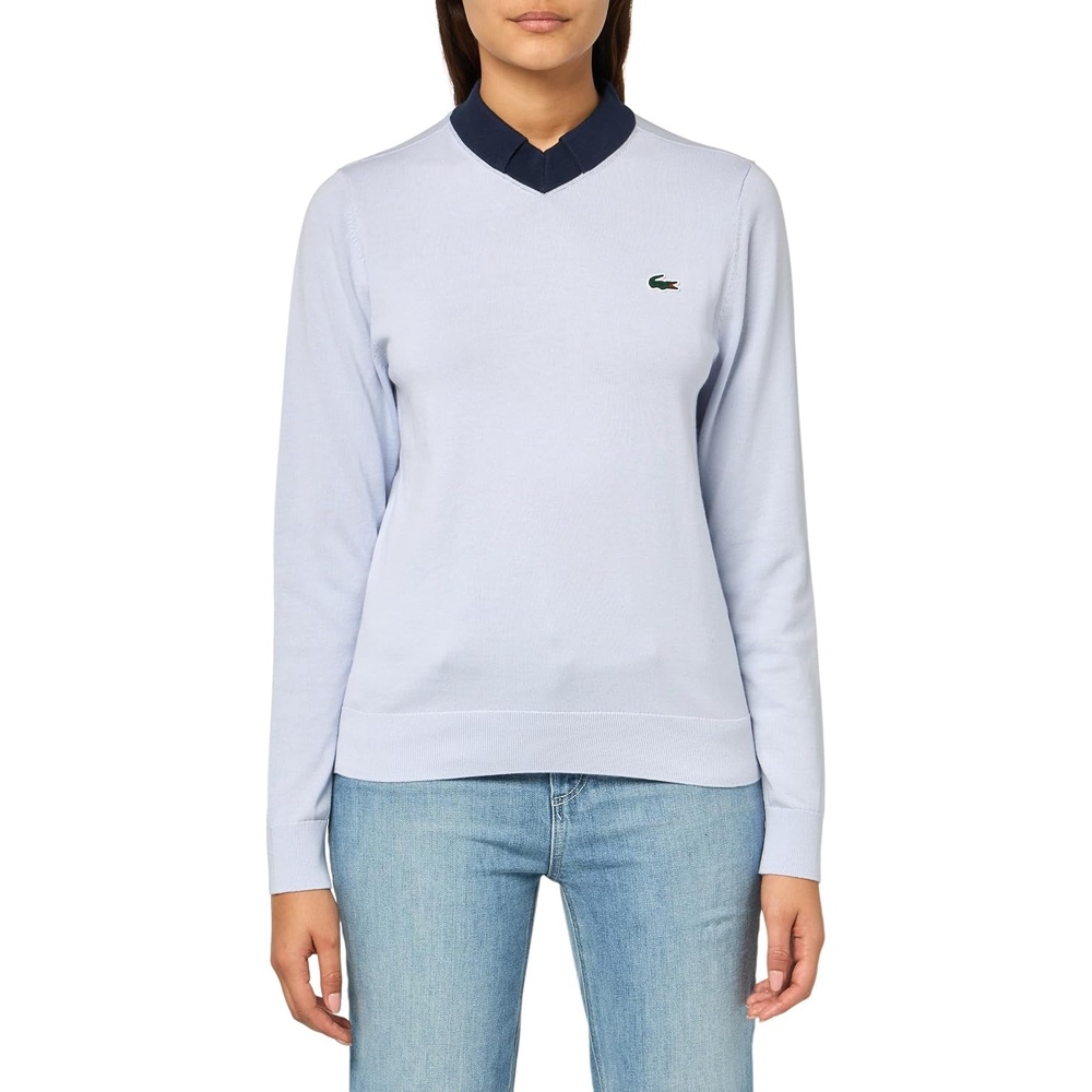 image:imageLacoste Womens Sport Cotton Pima Technical Knit Golf SweaterPhoenix BlueNavy Blue
