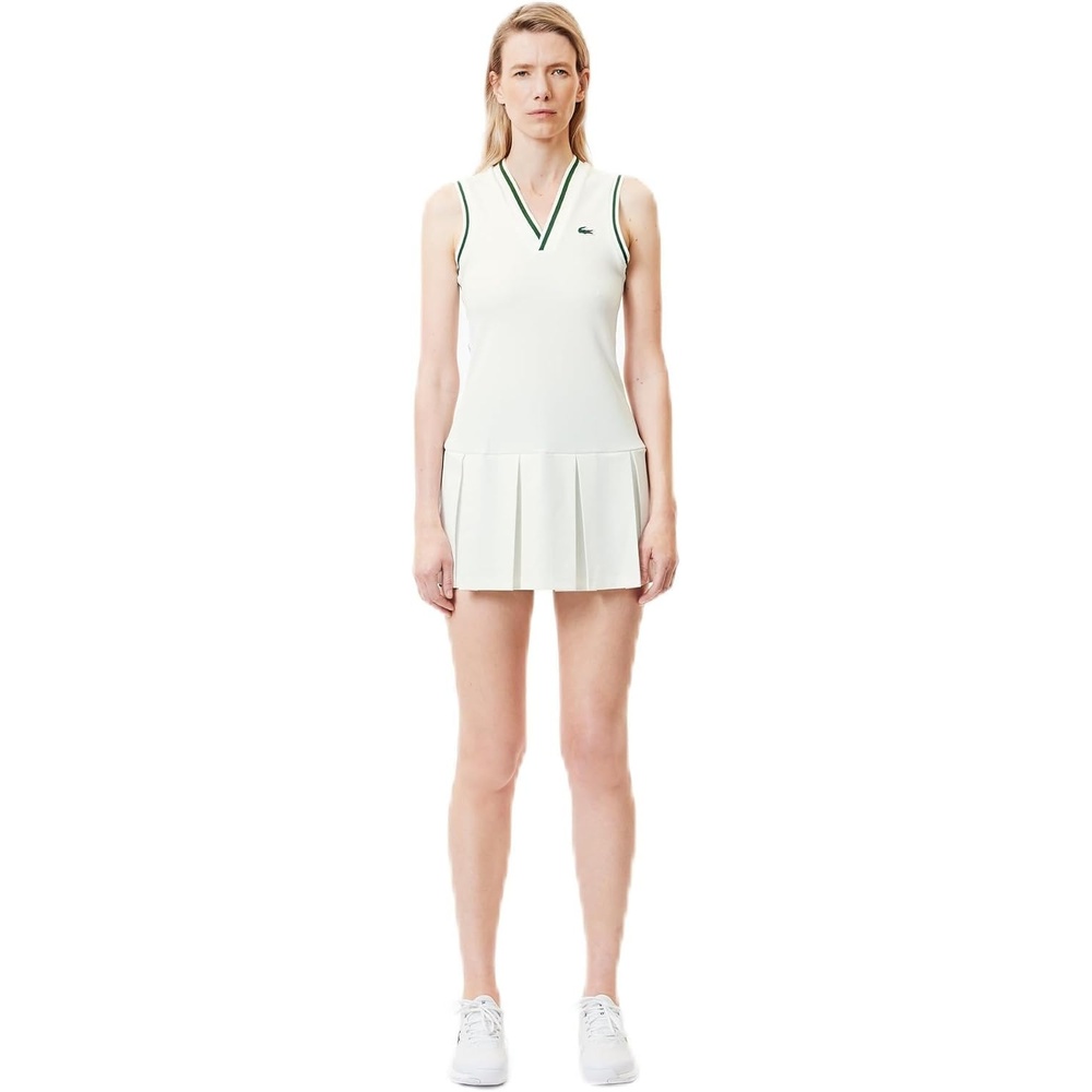 image:imageLacoste Womens Sport Piqu Tennis Dress with Removable LinerWhiteGreen