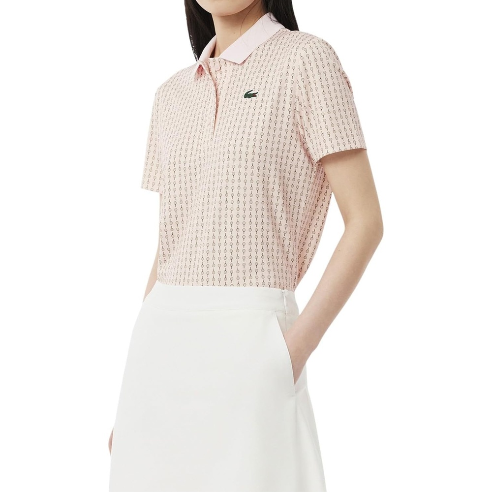image:imageLacoste Womens Sport Regular Fit Uv Protect Golf Polo ShirtFlamingo