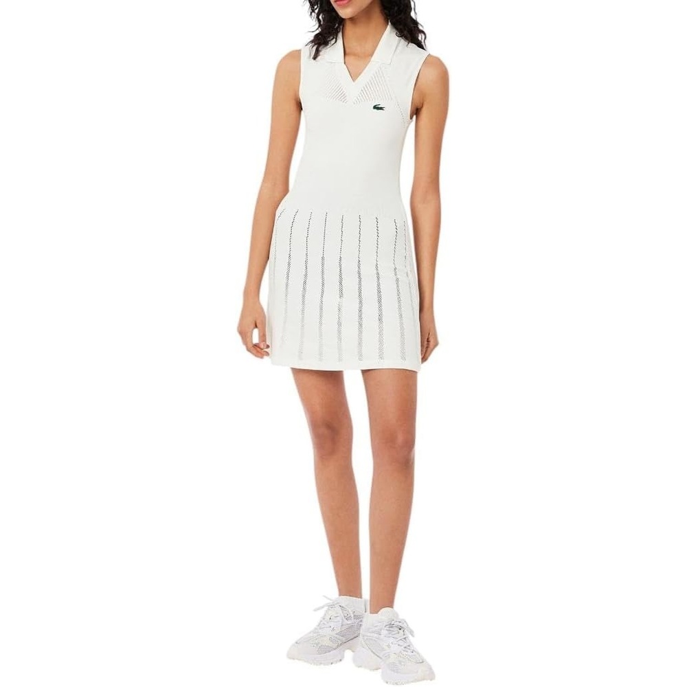 image:imageLacoste Womens Sport Stretch Tennis Dress and ShortsWhiteGreen