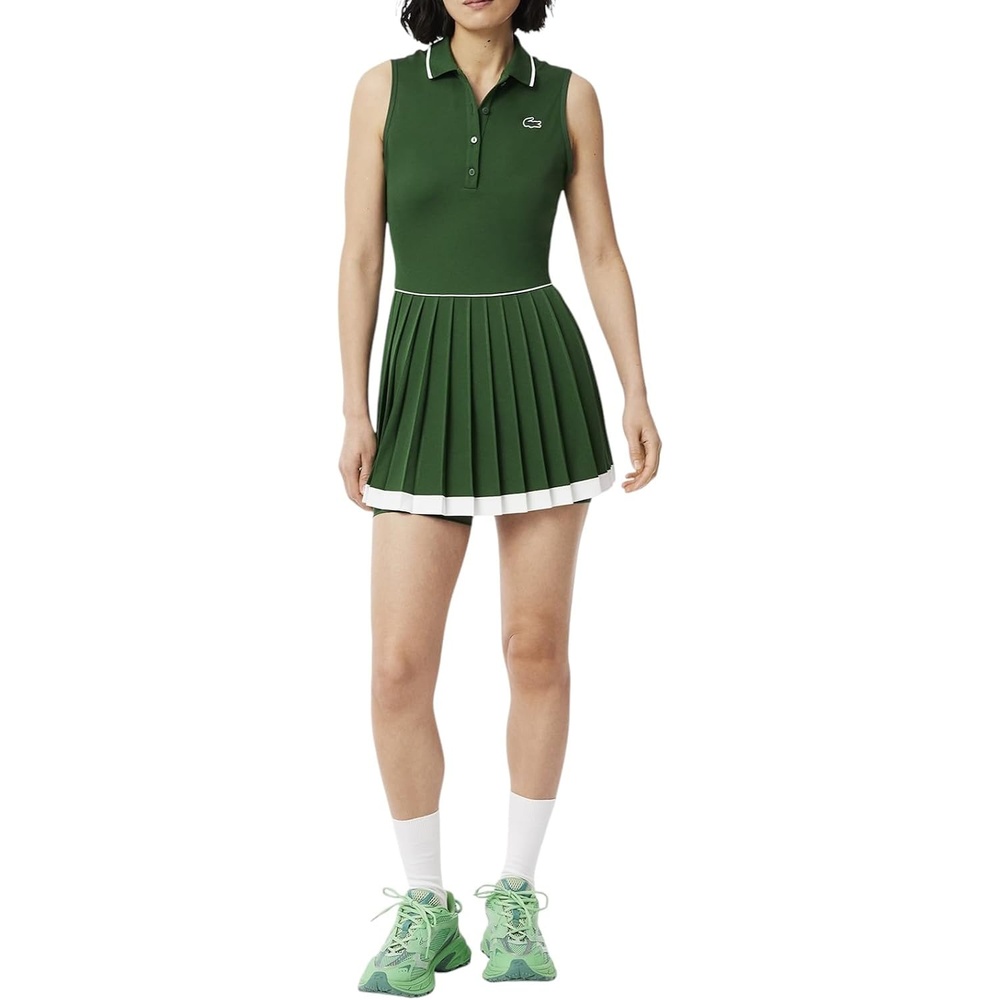 image:imageLacoste Womens Sport Ultra Dry Tennis Heritage DressGreenFlourGreen