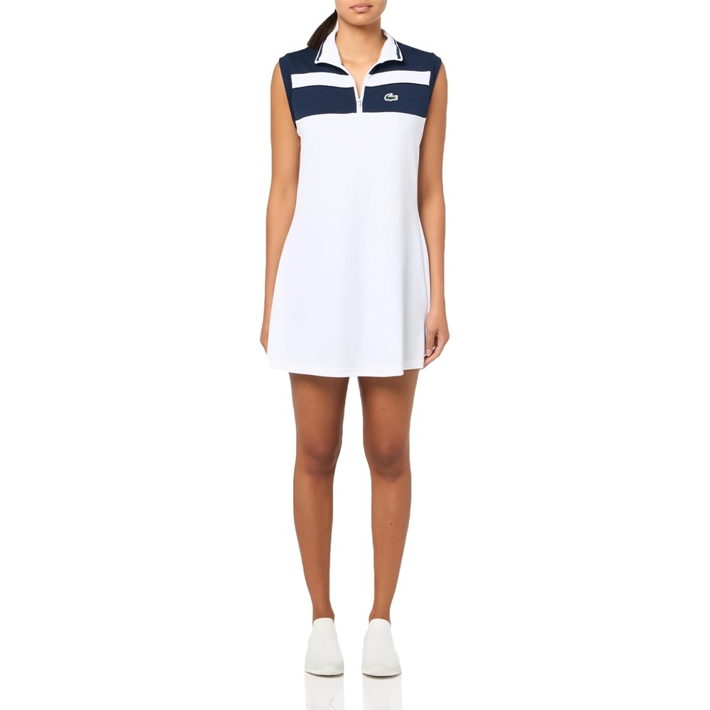image:imageLacoste x Bandier Womens 14 Zip Performance Tennis DressNavy BllueNavy Blue