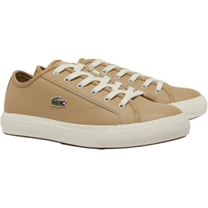 Lacoste Men’s Backcourt Leather Sneakers(Light Brown/Off White)