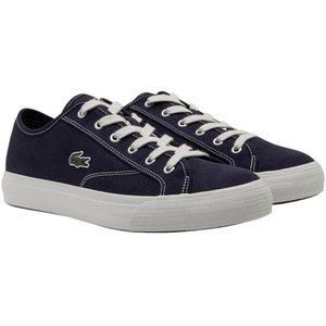 Lacoste Men’s Backcourt Leather Sneakers(Navy & Off White)
