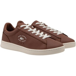 Lacoste Men’s Carnaby Set Leather Sneakers(Brown & Off White)