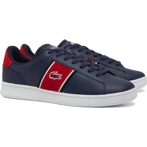 Lacoste Men’s Carnaby Set Leather Sneakers(Nvy/Red)