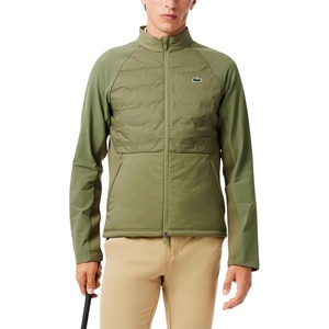 Lacoste Men’s High Neck Quilted Golf Jacket(Khaki/Khaki)