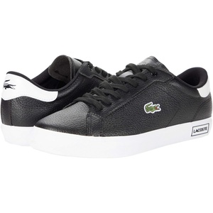 Lacoste Men’s Powercourt Leather Sneakers(Black/White/White)