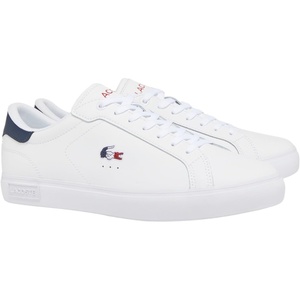 Lacoste Men’s Powercourt Sneakers(White  Navy  & Red)