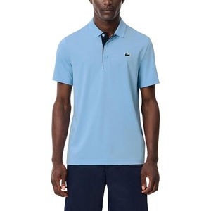 Lacoste Men’s Regular Fit UV Protect Collar Logo Golf Polo Shirt(Classic Blue/Navy Blue)