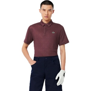 Lacoste Men’s Regular Fit UV Protect Golf Polo Shirt(Expresso/Navy Blue)