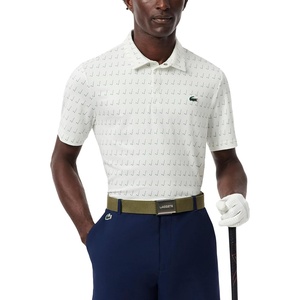 Lacoste Men’s Regular Fit UV Protect Golf Polo Shirt(Flour & Sinople Green)