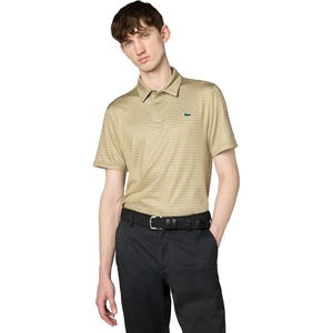 Lacoste Men’s Regular Fit UV Protect Golf Polo Shirt(Ochre/Navy Blue)