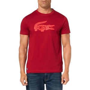 Lacoste Men’s Ultra Dry Printed T-Shirt(Ora/Redcurrant Bush)