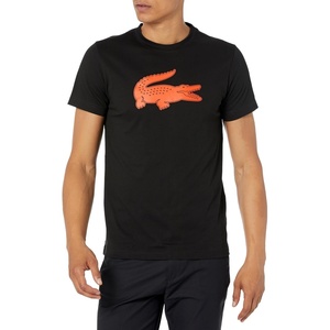 Lacoste Men’s Ultra Dry XXL Logo Sport T-shirt(Black/Sunrise)