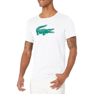 Lacoste Men’s Ultra Dry XXL Logo Sport T-shirt(White/Greenfinch)