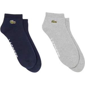 Lacoste Unisex Sport 2-Pack Jersey Cotton Socks(Navy Blue / Grey Chine)