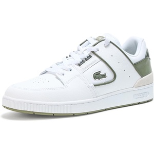 Lacoste Women’s Court Cage Leather Sneakers(White & Khaki)