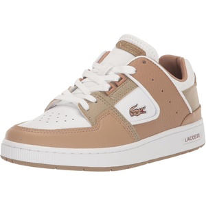 Lacoste Women’s Court Cage Leather Sneakers(White/Brown)