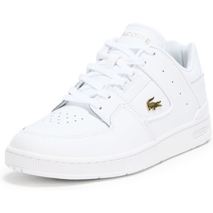 Lacoste Women’s Court Cage Leather Sneakers(White/Gold)