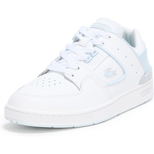 Lacoste Women’s Court Cage Leather Sneakers(White/Light Blue)