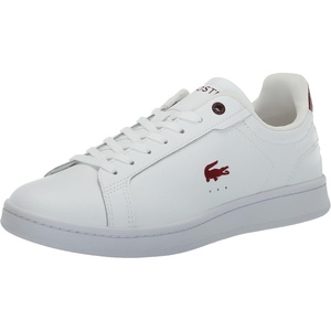 Lacoste Women’s Lacoste Carnaby Leather Trainers(White/Burgundy)