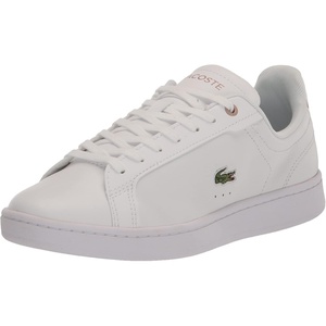 Lacoste Women’s Lacoste Carnaby Leather Trainers(White/Light Pink Trim)